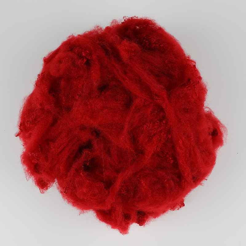 Vinum rubrum lana adstare Polyester Stapula Fiber 3D×64mm