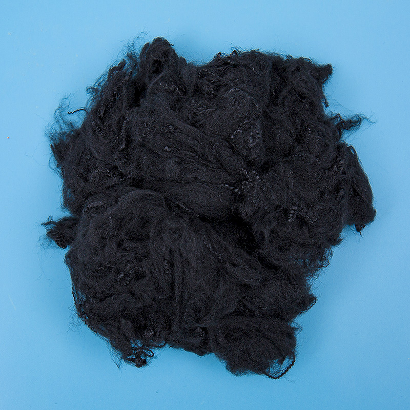 Nigrum Non texta Polyester Stapula Fiber (usus pro acus Punched) 3D×64mm